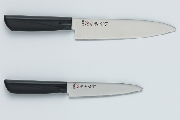 Set of knives Kanetsugu 1012 Chef's knife & 1016 Petty. Stainless steel. Made in Japan