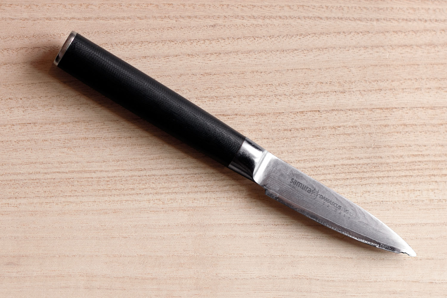 Samura VG-10 vegetable knife sharpening and tip repair photo 1